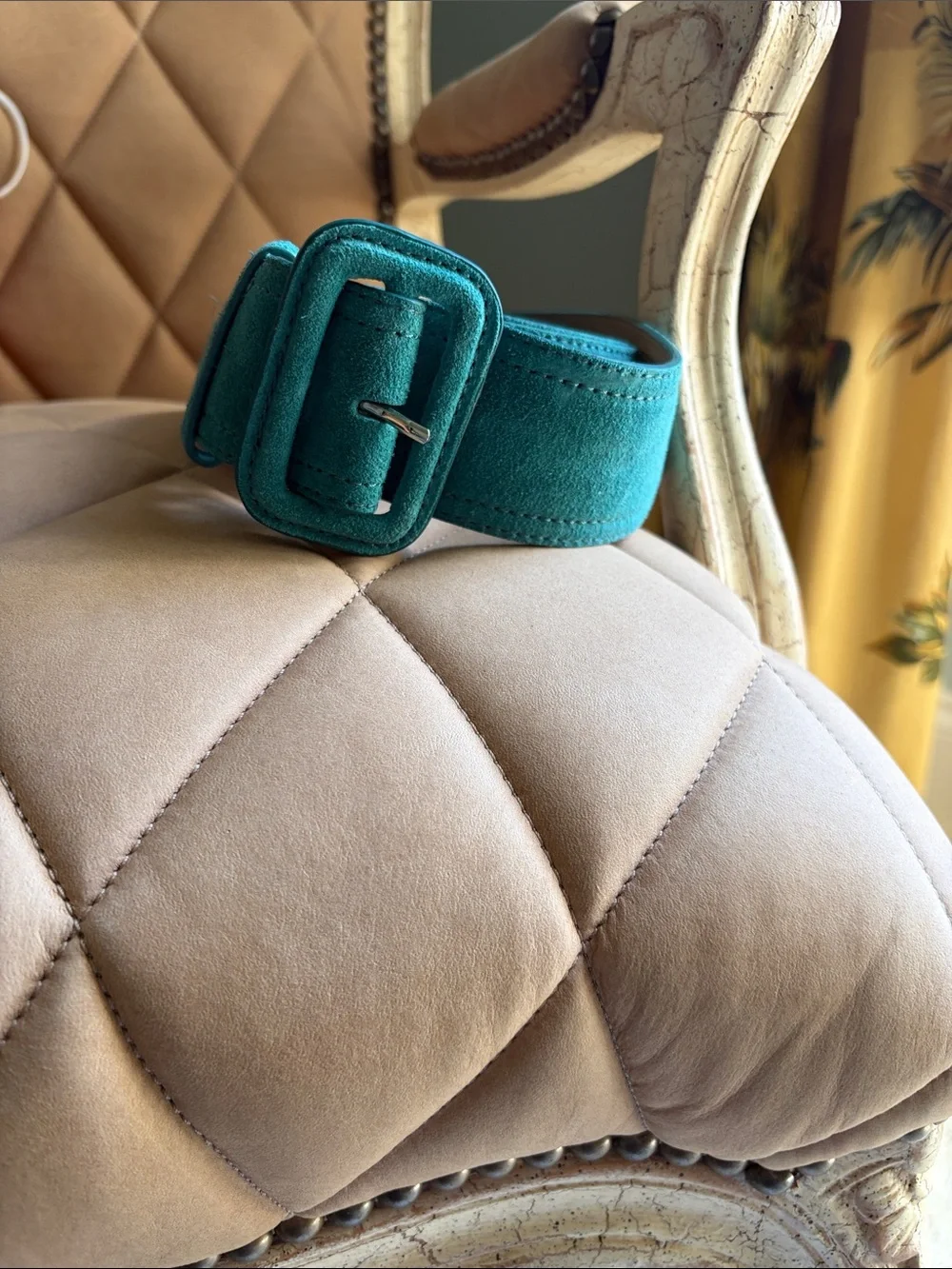 Talbots Teal Suede Wide Waist Belt